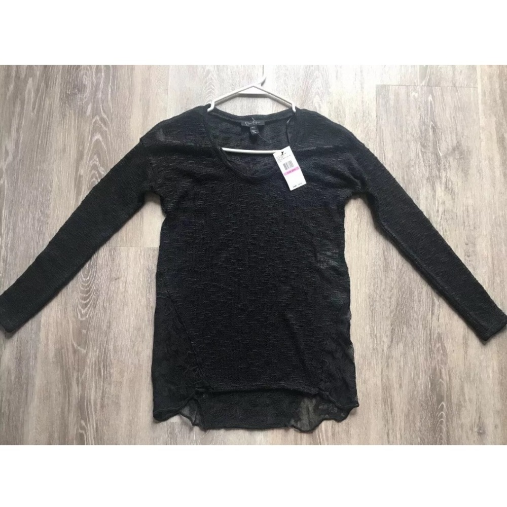 New Jessica Simpson Sexy Black Lace Top Blouse XXS